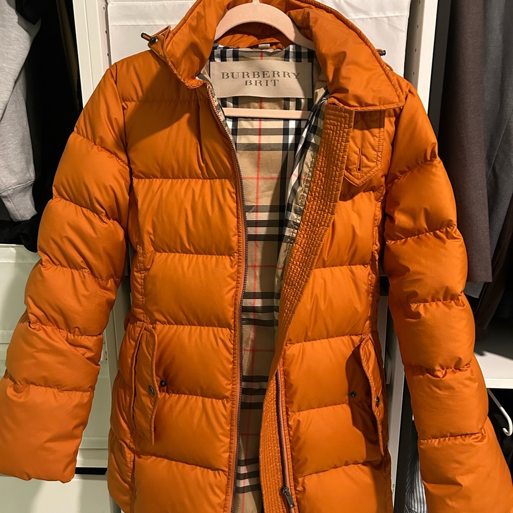 Burberry Orange Puffer Jacket